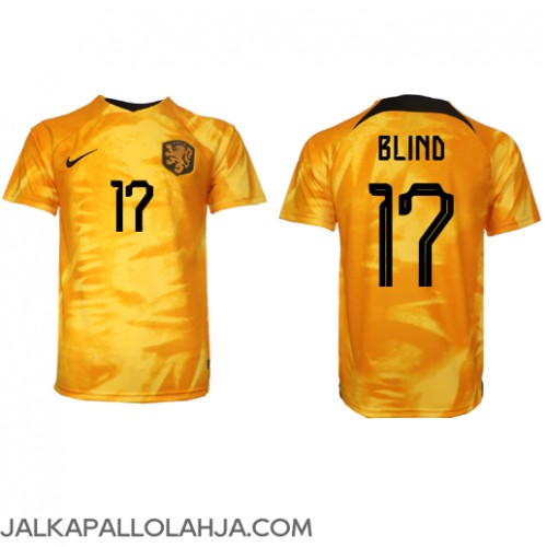 Alankomaat Daley Blind #17 Kopio Koti Pelipaita MM-kisat 2022 Lyhyet Hihat